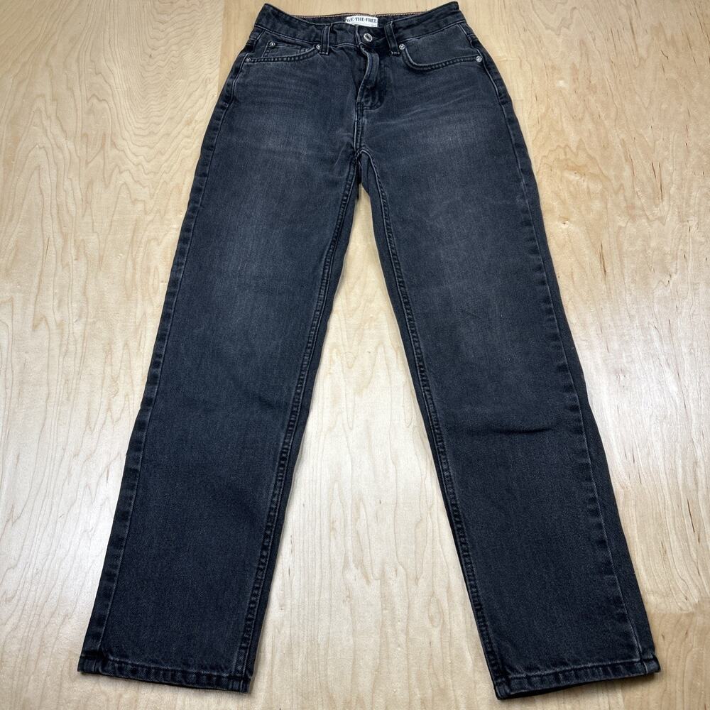 Free People We The Free Pacifica High Rise Slim Straight Jeans 24 Faded Black